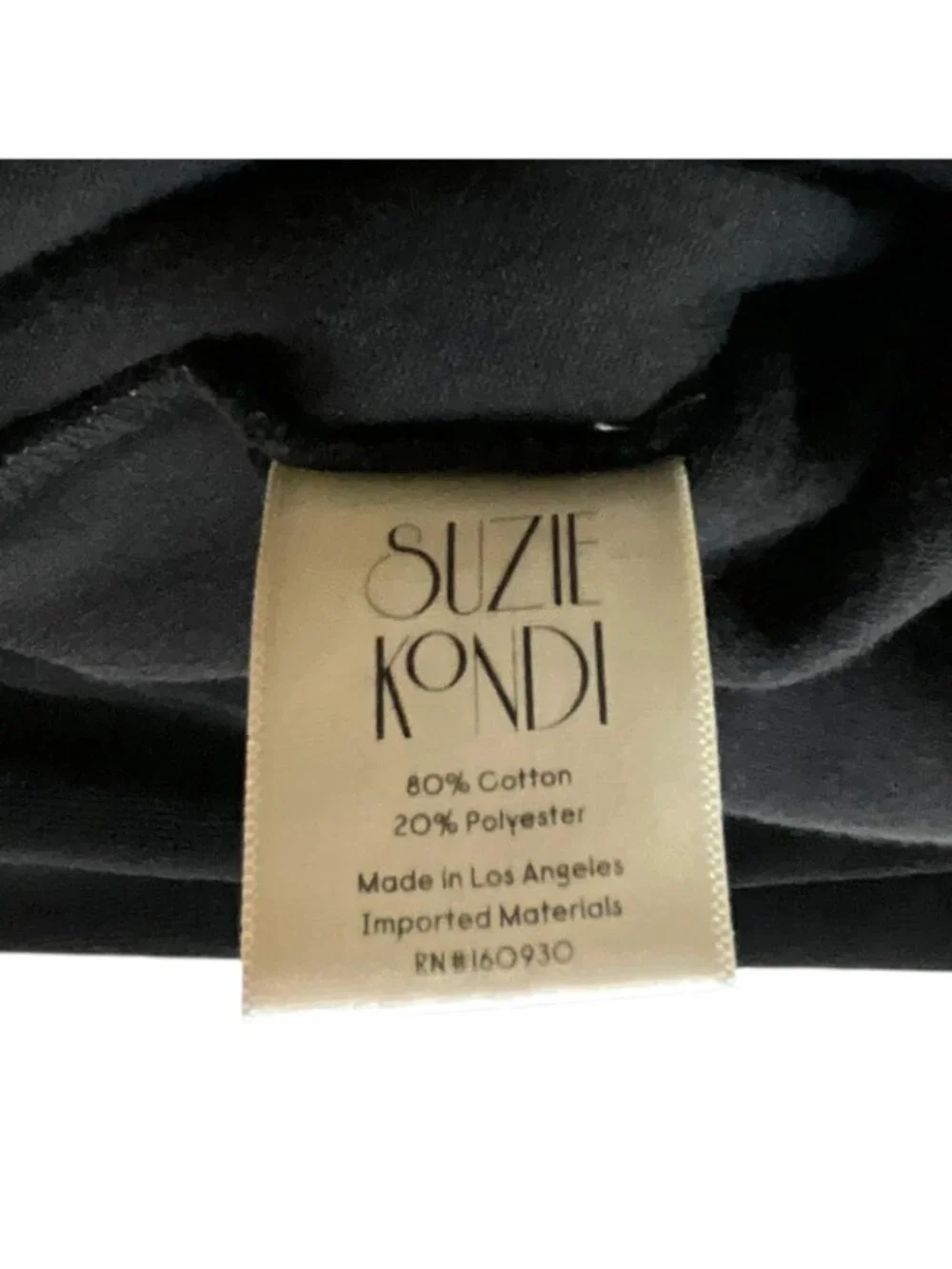 Suzie Kondi Velour Sweatpants Womens XS Black Wide Leg Elastic Waist Lounge